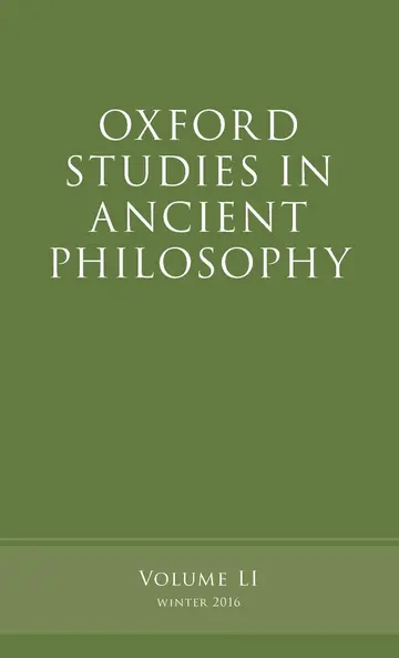 Cover of Oxford Studies in Ancient Philosophy, Volume 51