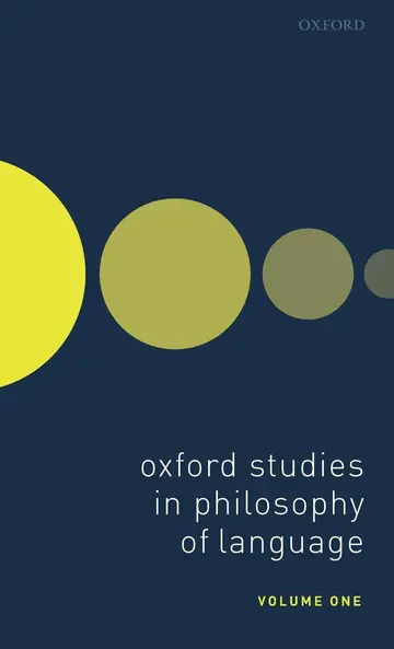 Cover of Oxford Stud Phil Language V1 Osphl 1 C