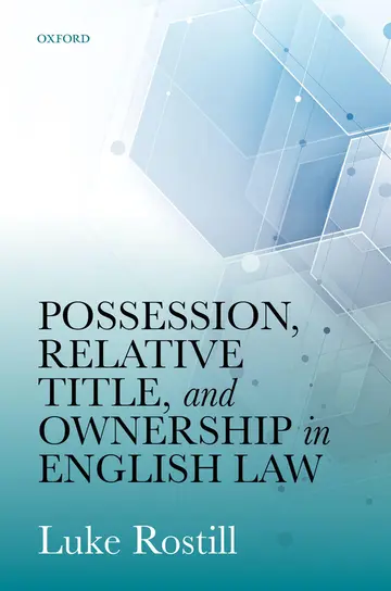 Cover of Possession, Relative Title, and Ownership in English Law