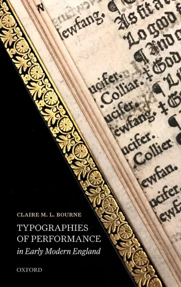 Cover of Typographies of Performance in Early Modern England