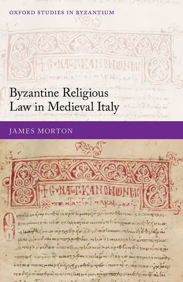 Cover of Byzantine Religious Law in Medieval Italy