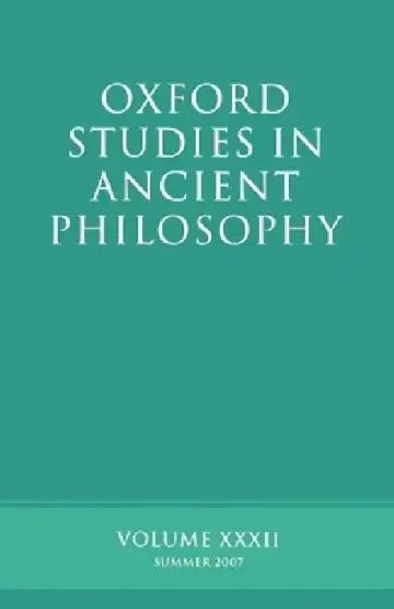 Cover of Oxford Studies in Ancient Philosophy XXXII