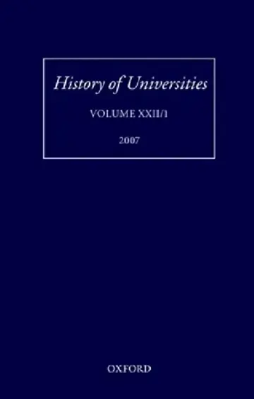 Cover of History of Universities, Volume XXII/1