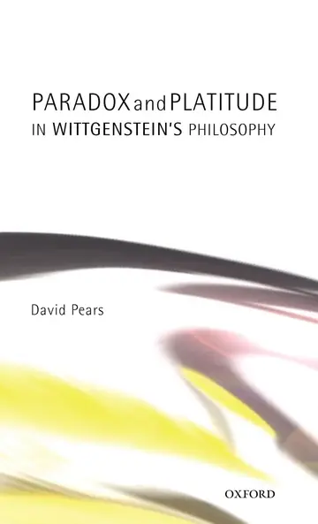 Cover of Paradox and Platitude in Wittgenstein's Philosophy