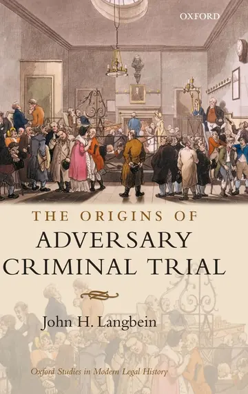 Cover of The Origins of Adversary Criminal Trial