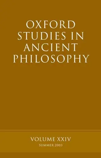 Cover of Oxford Studies in Ancient Philosophy, Volume XXIV