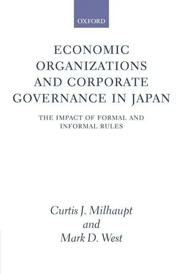 Cover of Economic Organizations and Corporate Governance in Japan