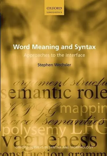 Cover of Word Meaning and Syntax