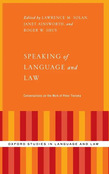 Cover of Speaking of Language and Law