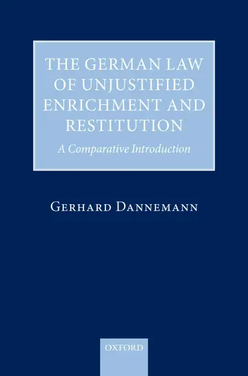 Cover of The German Law of Unjustified Enrichment and Restitution