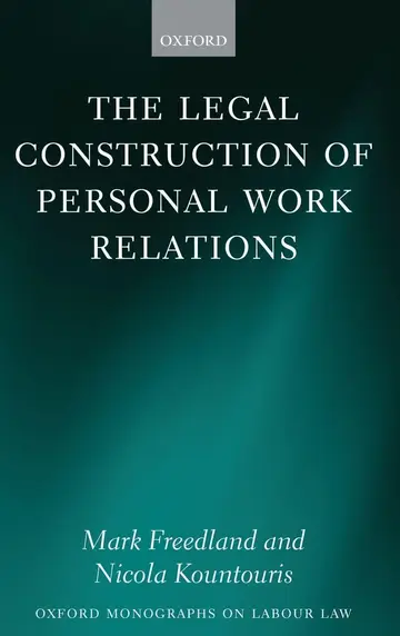 Cover of The Legal Construction of Personal Work Relations