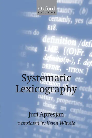 Cover of Systematic Lexicography