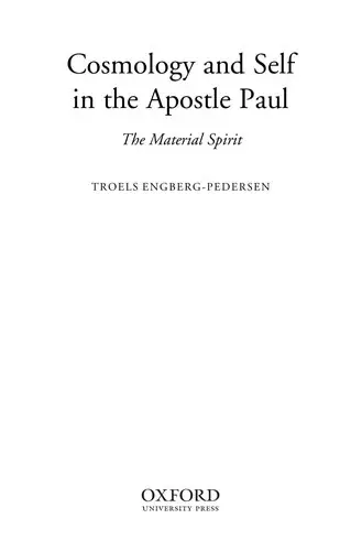 Cover of Cosmology and Self in the Apostle Paul