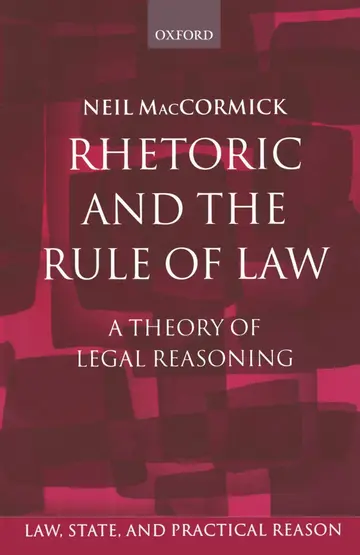 Cover of Rhetoric and the Rule of Law