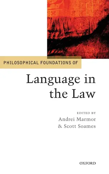 Cover of Philosophical Foundations of Language in the Law