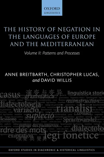 Cover of The History of Negation in the Languages of Europe and the Mediterranean
