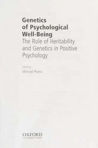 Cover of Genetics of Psychological Well-Being
