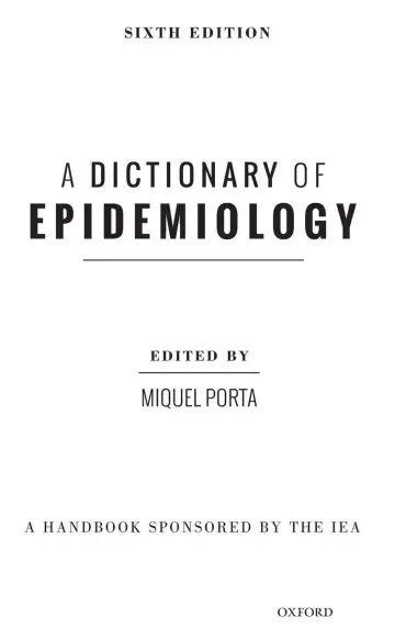 Cover of A Dictionary of Epidemiology