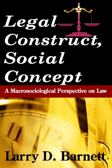 Cover of Legal Construct, Social Concept