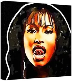 Cover of Nicki Minaj - Pop Art Print (Multicolour; Black Background) 50 x 50 x 2 cm Large Square Deep Box Canvas