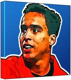 Cover of Jadson - Pop Art Print (Multicolour; Blue Background) 30 x 30 x 2 cm Medium Square Deep Box Canvas