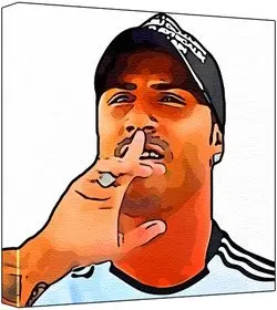 Cover of Ricardo Quaresma - Pop Art Print (-; White Background) 50 x 50 x 2 cm Large Square Deep Box Canvas