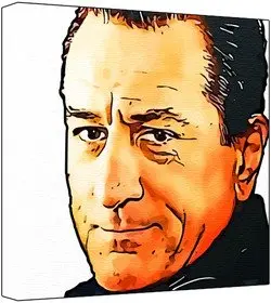 Cover of Robert De Niro - Pop Art Print (Multicolour; White Background) 50 x 50 x 2 cm Large Square Deep Box Canvas