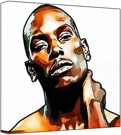 Cover of Tyrese Gibson - Pop Art Print (Multicolour; White Background) 50 x 50 x 2 cm Large Square Deep Box Canvas