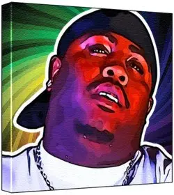 Cover of Dolla - Pop Art Print (Multicolour; Psychedelic Swirl Background) 50 x 50 x 2 cm Large Square Deep Box Canvas