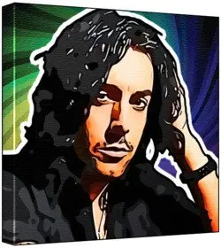 Cover of Ian Watkins - Pop Art Print (Multicolour; Psychedelic Swirl Background) 50 x 50 x 2 cm Large Square Deep Box Canvas
