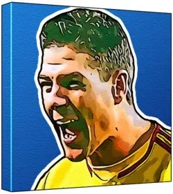Cover of Steven Gerrard - Pop Art Print (Multicolour; Blue Background) 30 x 30 x 2 cm Medium Square Deep Box Canvas