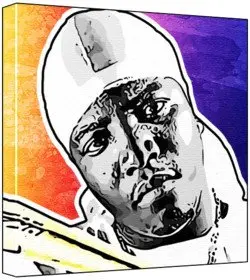 Cover of Al Kapone - Pop Art Print (Multicolour; Grungy Paint Background) 50 x 50 x 2 cm Large Square Deep Box Canvas
