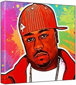Cover of Just Blaze - Pop Art Print (Multicolour; Paint Splat Background) 50 x 50 x 2 cm Large Square Deep Box Canvas
