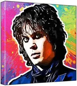 Cover of Ville Valo - Pop Art Print (Multicolour; Paint Splat Background) 50 x 50 x 2 cm Large Square Deep Box Canvas