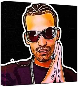 Cover of Arcangel - Pop Art Print (Multicolour; Black Background) 30 x 30 x 2 cm Medium Square Deep Box Canvas