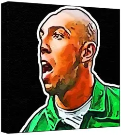 Cover of Ashkan Dejagah - Pop Art Print (Multicolour; Black Background) 30 x 30 x 2 cm Medium Square Deep Box Canvas