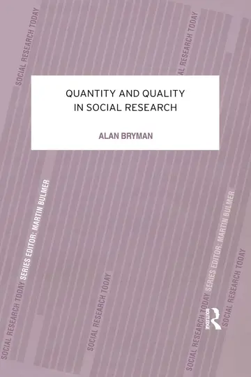 Cover of Quantity and Quality in Social Research