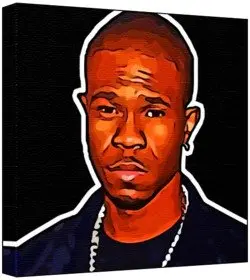 Cover of Chamillionaire - Pop Art Print (Multicolour; Black Background) 30 x 30 x 2 cm Medium Square Deep Box Canvas