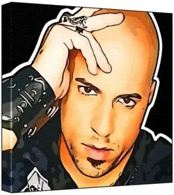 Cover of Chris Daughtry - Pop Art Print (Multicolour; Black Background) 30 x 30 x 2 cm Medium Square Deep Box Canvas