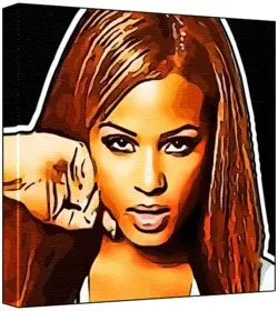 Cover of Christina Milian - Pop Art Print (Multicolour; Black Background) 30 x 30 x 2 cm Medium Square Deep Box Canvas