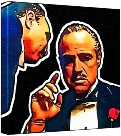 Cover of Marlon Brando - Pop Art Print (Multicolour; Black Background) 30 x 30 x 2 cm Medium Square Deep Box Canvas