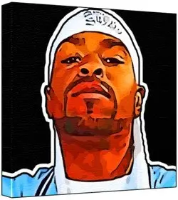 Cover of Method Man - Pop Art Print (Multicolour; Black Background) 30 x 30 x 2 cm Medium Square Deep Box Canvas