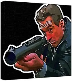 Cover of Robert Deniro - Pop Art Print (Multicolour; Black Background) 30 x 30 x 2 cm Medium Square Deep Box Canvas