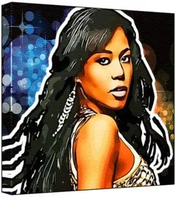 Cover of Amerie - Pop Art Print (Multicolour; Disco Lights Background) 50 x 50 x 2 cm Large Square Deep Box Canvas