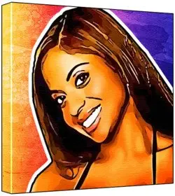 Cover of Angela Devi - Pop Art Print (Multicolour; Grungy Paint Background) 50 x 50 x 2 cm Large Square Deep Box Canvas