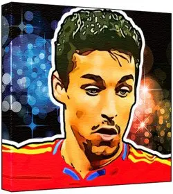Cover of Jesus Navas - Pop Art Print (Multicolour; Disco Lights Background) 50 x 50 x 2 cm Large Square Deep Box Canvas