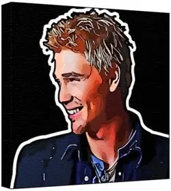 Cover of Chad Michael Murray - Pop Art Print (Multicolour; Black Background) 50 x 50 x 2 cm Large Square Deep Box Canvas