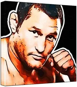 Cover of Dan Henderson - Pop Art Print (Multicolour; Black Background) 50 x 50 x 2 cm Large Square Deep Box Canvas