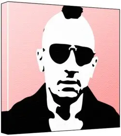 Cover of Robert De Niro - Pop Art Print (2-Colour Black & White; Pink Background) 50 x 50 x 2 cm Large Square Deep Box Canvas