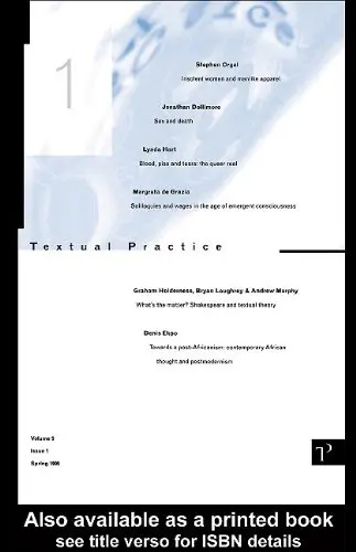 Cover of Textual Practice